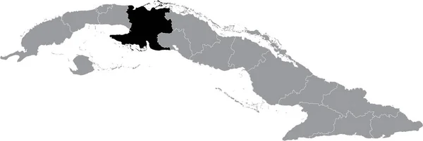 Mapa Localização Matanzas Dentro Mapa Cinzento Cuba — Vetor de Stock
