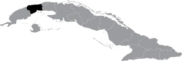 Carte Situation Province Artemisa Intérieur Carte Grise Cuba — Image vectorielle