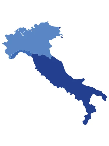 Detaillierte Blaue Flache Geografische Karte Der Apennin Halbinsel — Stockvektor