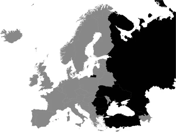 Mapa Político Plano Preto Detalhado Região Mar Negro Geórgia Turquia —  Vetores de Stock