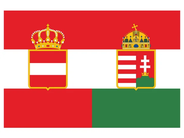 Vector Illustration Flag Austria Hungary 1914 — Stock Vector