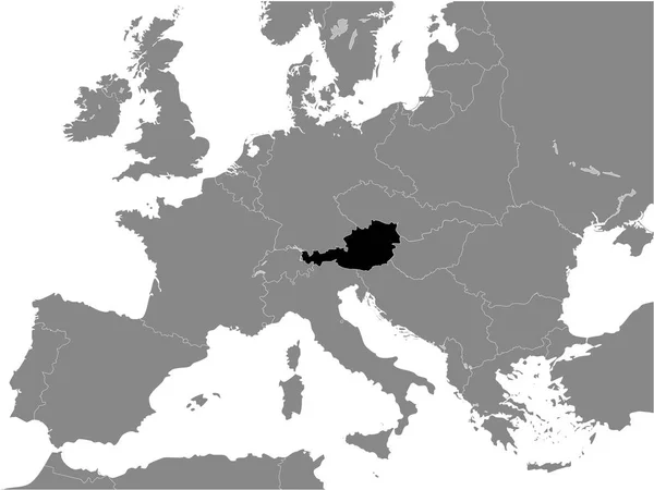 Zwarte Plattegrond Van Deelstaat Oostenrijk 1938 Grijze Kaart Van Europa — Stockvector
