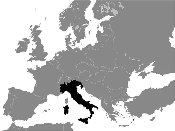 Zwarte Plattegrond Van Het Koninkrijk Italië Jaar 1936 Grijze Kaart — Stockvector