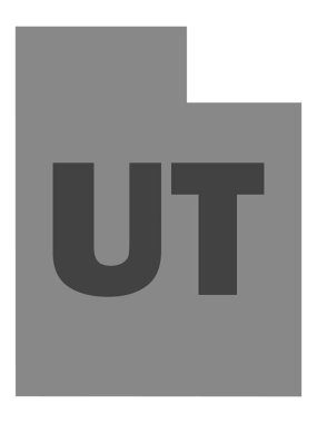 ABD Federal Eyaleti Utah 'ın siluet haritası. Posta kodu kısaltması.