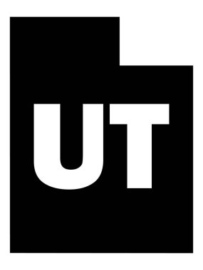 ABD Federal Eyaleti Utah 'ın siluet haritası. Posta kodu kısaltması.