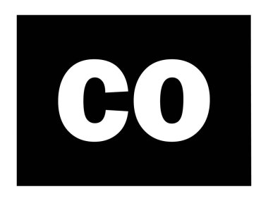 ABD Federal Colorado Eyaletinin siluet haritası. Posta Kodu kısaltması.