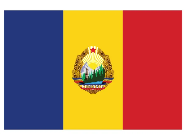 Ilustración Vectorial Bandera República Socialista Rumanía Año 1965 1989 — Archivo Imágenes Vectoriales