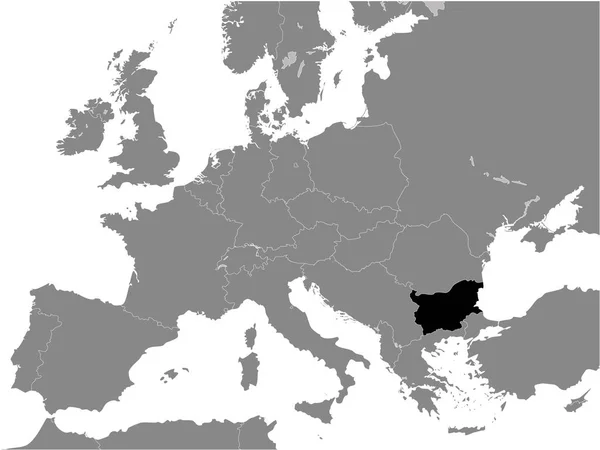 Black Flat Map People Republic Bulgaria 1946 1990 Inuti Gray — Stock vektor
