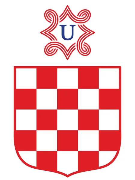 Vector Illustration Coat Arms Independent State Croatia Ustasa 1941 1945 — 스톡 벡터