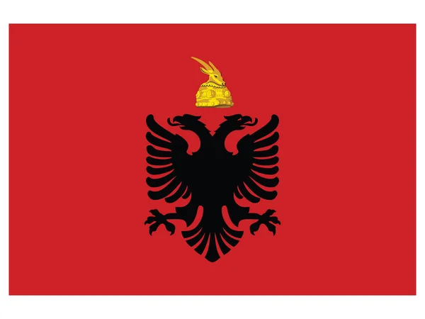 Ilustración Vectorial Bandera Del Reino Albania Año 1928 1939 — Vector de stock