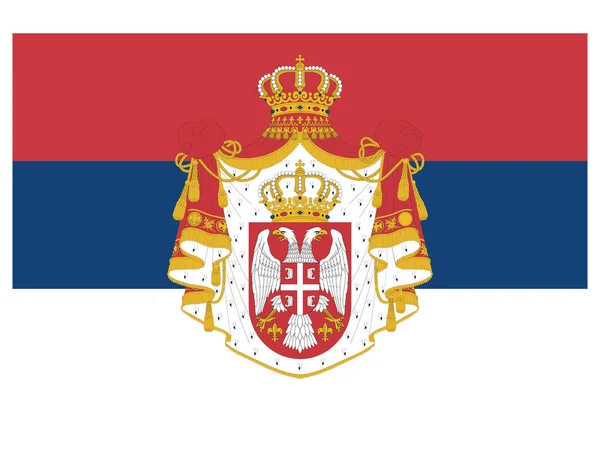 Vector Illustration State Flag Serbia 1882 1918 — 스톡 벡터