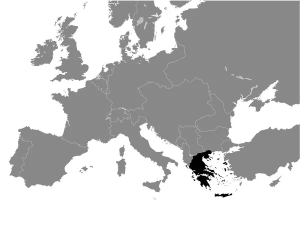 Black Flat Map Kingdom Greece 1914 Innanför Gray Map European — Stock vektor