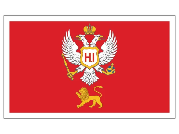 Ilustração Vetorial Bandeira Montenegro Ano 18521905 —  Vetores de Stock
