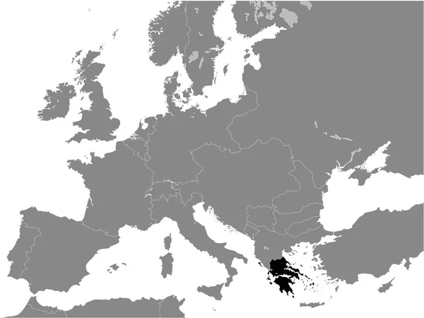 Черная Плоская Карта Королевства Греции 1890 Год Внутри Серой Карты — стоковый вектор