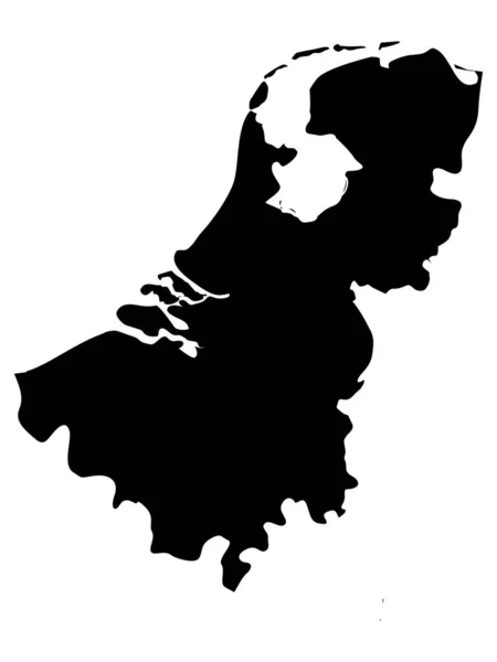 Hollanda Birleşik Krallığının Siyah Düz Haritası Yıl 1815 — Stok Vektör