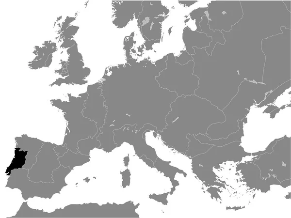 Μαύρος Επίπεδος Χάρτης Του Βασιλείου Της Πορτογαλίας Έτος 1190 Μέσα — Διανυσματικό Αρχείο