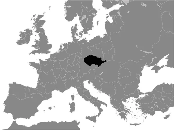Černá Plochá Mapa Českého Vévodství Rok 1000 Uvnitř Šedé Mapy — Stockový vektor