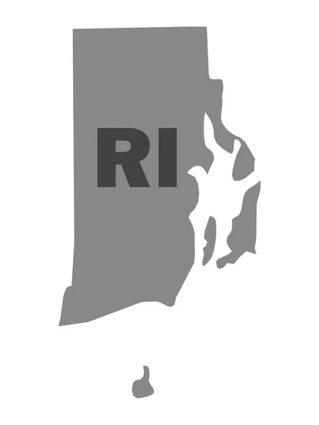 Silhouette Map Federal State Rhode Island Providence Plantations Its Postal — 스톡 벡터