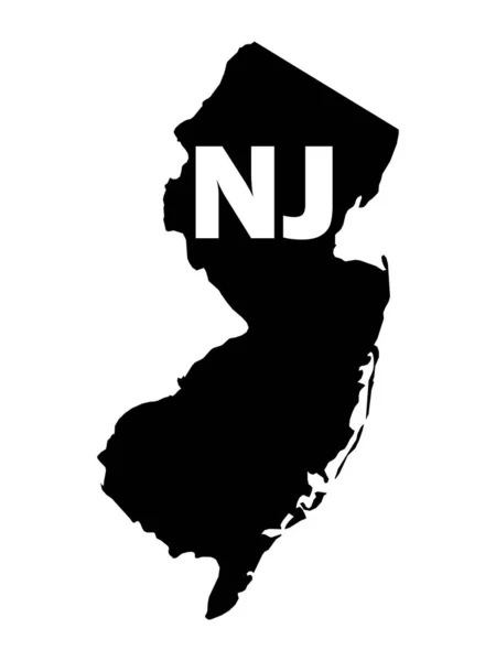 Carte Sur Silhouette État Fédéral Américain New Jersey Avec Son — Image vectorielle