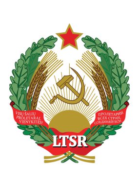 Litvanya Sovyet Sosyalist Cumhuriyeti Ambleminin Vektör İllüstrasyonu