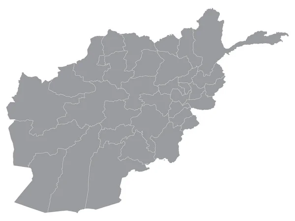 Grå Provinser Karta Över Asiatiskt Land Afghanistan — Stock vektor