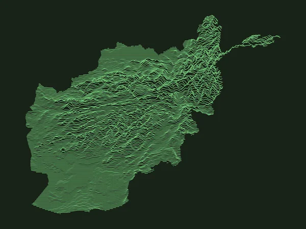 Topografía Táctica Militar Esmeralda Mapa Del País Asiático Afganistán — Vector de stock