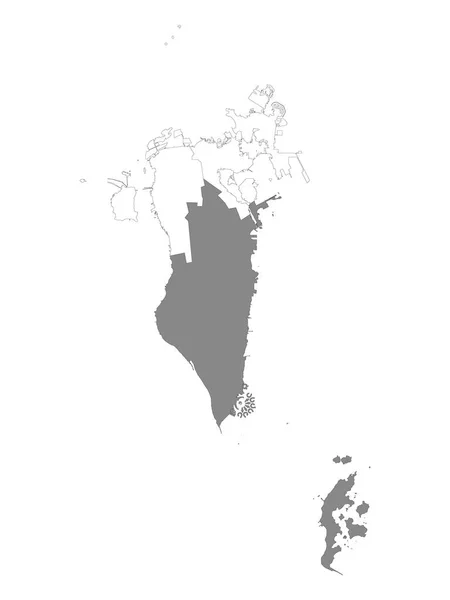 Grey Mapa Ubicación Bahréin Sur Dentro White Mapa Bahréin — Vector de stock