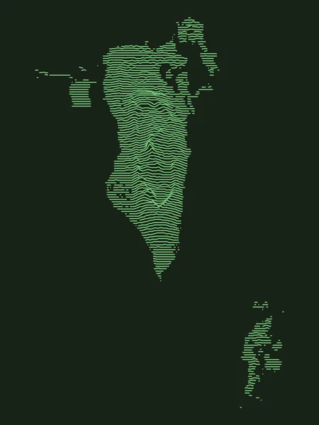 Tactical Military Emerald Topography Map Asian Country Bahrain — 스톡 벡터