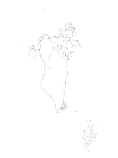 Карта Белых Провинций Азиатской Страны Бахрейн — стоковый вектор
