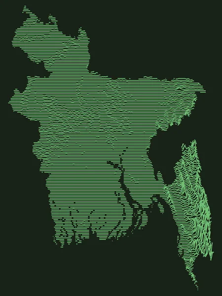 Tactical Military Emerald Topografia Mapa País Asiático Bangladesh —  Vetores de Stock