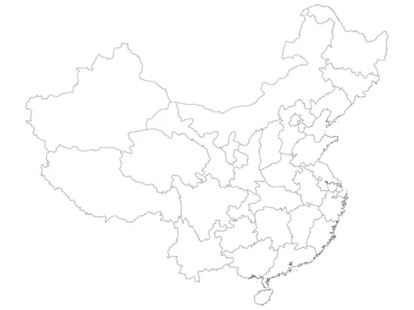 Білі Провінції Карті Азійської Країни Чіна — стоковий вектор