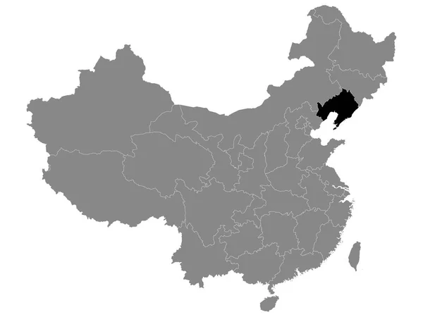 Black Location Map Chinese Province Liaoning Grey Map China — Stock Vector