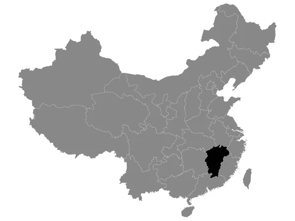 Negro Mapa Ubicación Provincia China Jiangxi Mapa Gris China — Archivo Imágenes Vectoriales