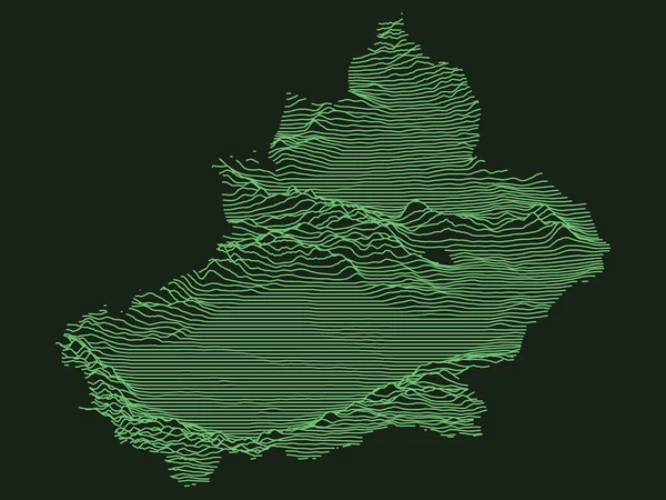 Groene Tactische Militaire Stijl Topografische Kaart Van Chinese Autonome Regio — Stockvector