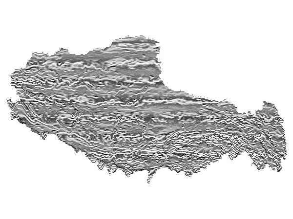 Carte Topographique Grise Région Autonome Chinoise Tibet — Image vectorielle