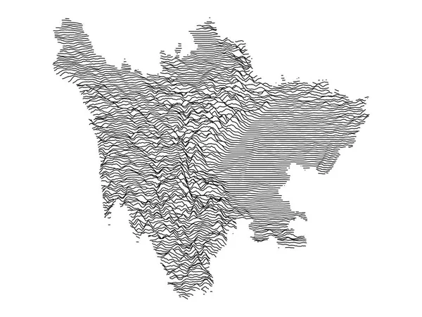 Carte Topographique Grise Province Chinoise Sichuan — Image vectorielle