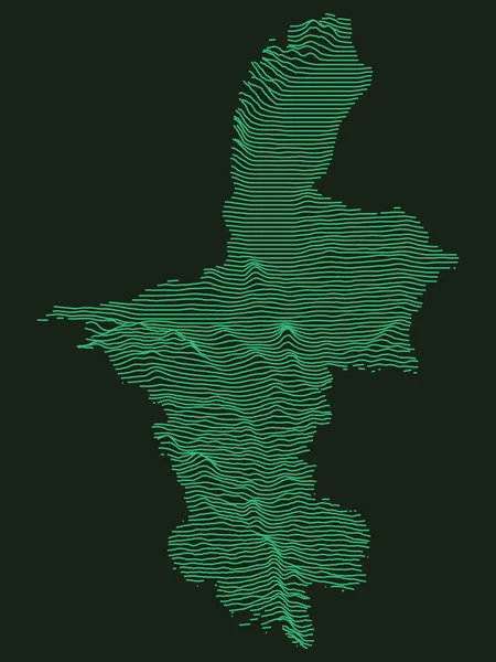 Carte Topographique Tactique Verte Région Autonome Chinoise Ningxia Hui — Image vectorielle
