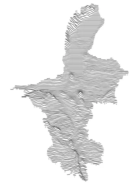 寧夏回族自治区の灰色の地形3D地図 — ストックベクタ