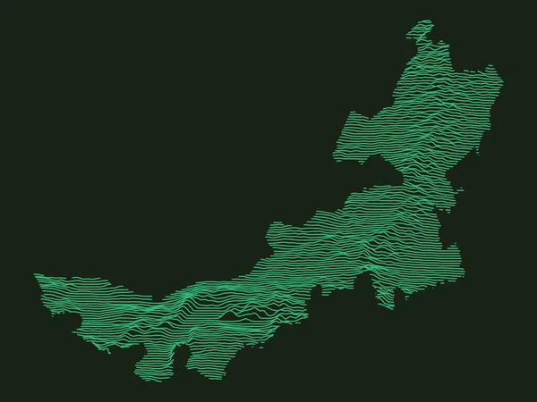 Green Tactical Military Style Topographic Map Chinese Autonomous Region Inner — 스톡 벡터