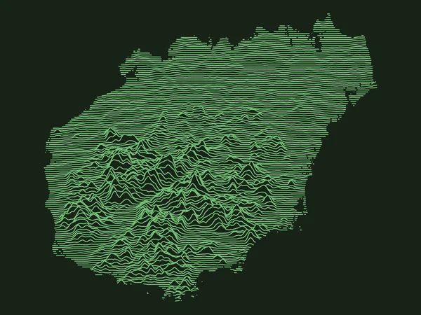 Zelený Taktický Vojenský Styl Topografická Mapa Čínské Provincie Hainan — Stockový vektor