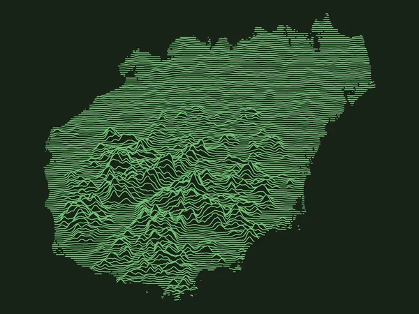 Estilo Militar Tático Verde Mapa Topográfico Província Chinesa Hainan — Vetor de Stock