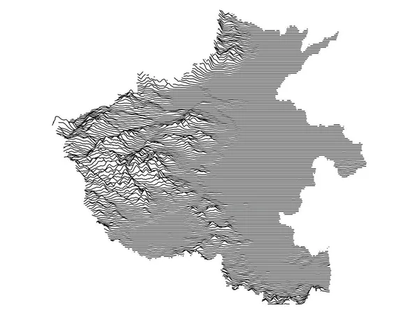 Mapa Topográfico Cinzento Província Chinesa Henan — Vetor de Stock