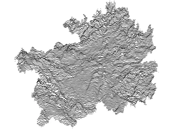 Szürke Topográfiai Térkép Kínai Tartomány Guizhou — Stock Vector