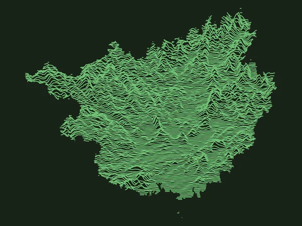 广西壮族自治区绿色战术军事风格3D地形图 — 图库矢量图片