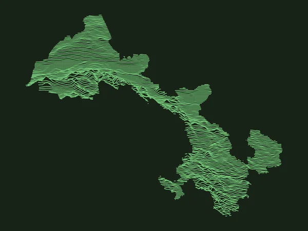 甘肃省绿色战术军事风格3D地形图 — 图库矢量图片
