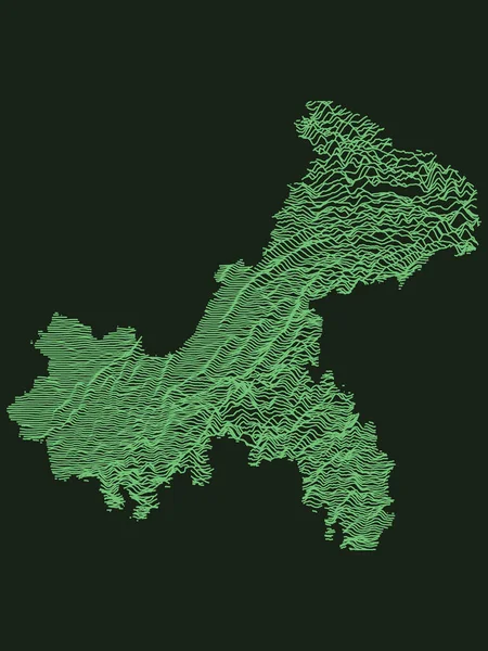 Verde Tático Militar Estilo Mapa Topográfico Município Chongqing —  Vetores de Stock