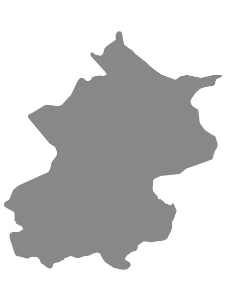 Grey Geographic Flat Map Chinese Municipality Beijing — Stock Vector