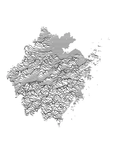 Carte Topographique Grise Province Chinoise Zhejiang — Image vectorielle