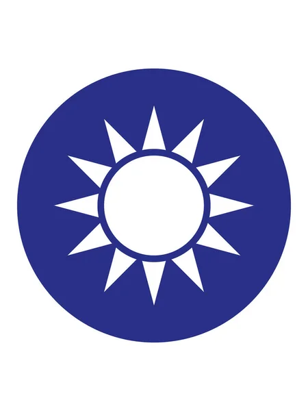 Ilustración Vectorial Del Emblema Plano Taiwán Roc República China — Vector de stock