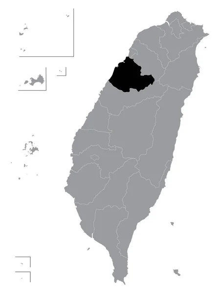 Black Location Map Taiwanese County Miaoli Grey Map Taiwan Roc — стоковий вектор